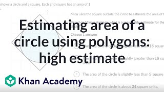 Estimating area of a circle using polygons: high estimate | Khan Academy