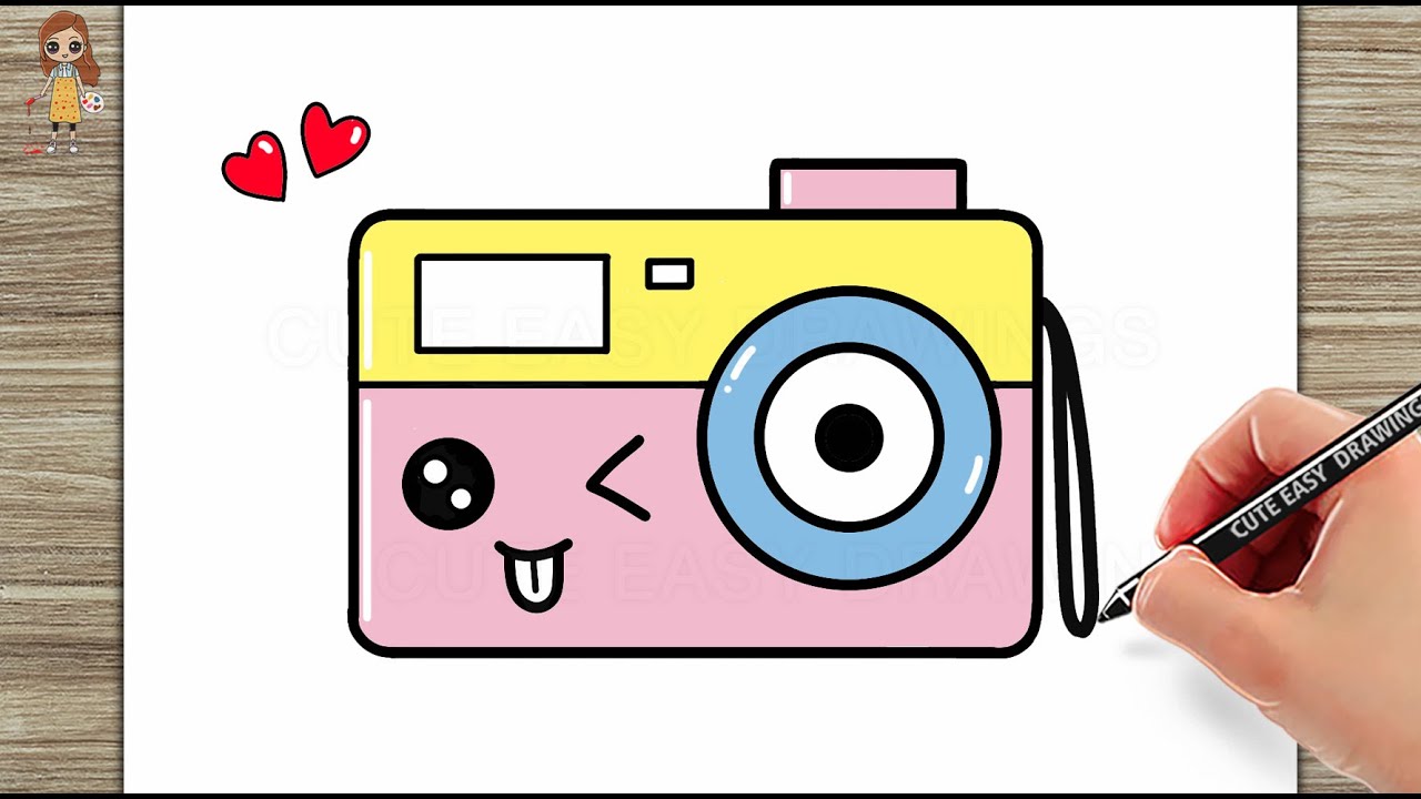 How to Draw a Cute Camera Easy for KIDS step by step ...