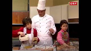 Gebackene Champignons mit Sauce Tartare. Österreichisches Gericht mit Rezept für Kinder, ORF 1985