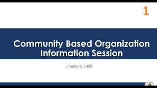 FY2026 Guilford County Community Based Organization Funding Information Session - January 6, 2025