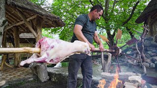 ROASTING A WHOLE LAMB ON A SPIT AND A LITTLE LIFE BEHIND THE SCENES