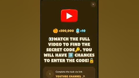 watch the full video to find the secret code🔑. you will have 3  chances to enter the code!