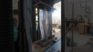 Aluminum stiffened plate with initial imperfection under compression test