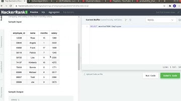 THE TOP EARNERS SQL HACKER RANK