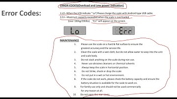 Dr Trust Digital Electronic personal weighing scale error codes Lo || Err
