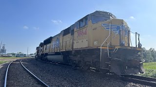 Railfaning around Alvin Tx ft friendly crews Ns manifest BNSF geometry train and more#virtualrailfan