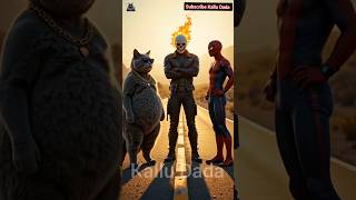 Ghost Rider VS Spider-Man VS Cat Kallu Dada |Funny Cartoon Story #shorts #spiderman #ghostrider #cat