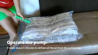 Manual for Boonew Jumbo Space Saver Bags with pump or vacuum