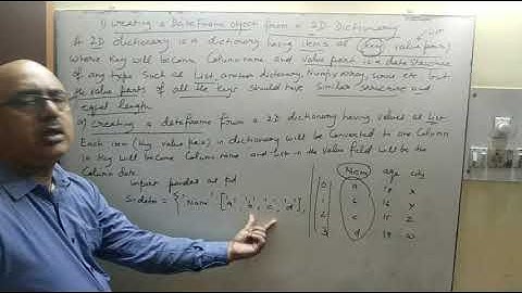 Python | Creating a DataFrame Object from a 2d Dictionary | Class 12 I.P.