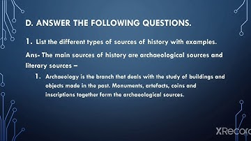 Class 4, Social Studies, Chapter 2, Source of History   Exercises Part 2