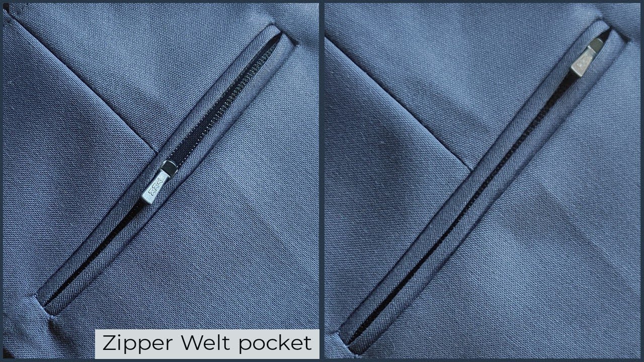 zipper double Welt pocket stitching //sew double Welt pocket with zipper  /sew a zipper Welt pocket / 