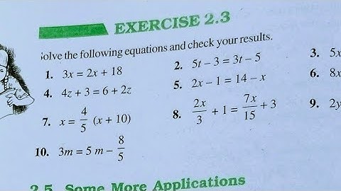 Class 8th Maths Chapter 2 l NCERT EXERCISE-2.3 l Linear Equation in one variable  l CBSE Board