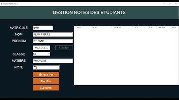 TUTO PYTHON TKINTER : gestion note des élèves + base  de donnée #MySQL