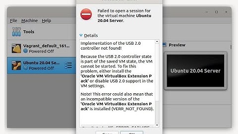 Implementation of the USB 2.0 controller not found VirtualBox issue Fixed