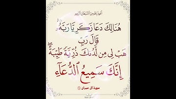 سورة ال عمران الآية ( 38 )