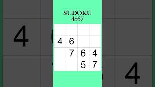 Sudoku - Solve for "4567" #sudoku #numberpuzzle #numbergames #puzzle