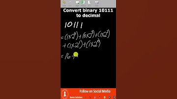 Convert binary 10111 to decimals  #binary  #ramtasolutions