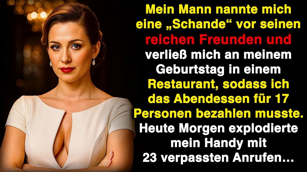 Mein Mann nannte mich eine Schande vor seinen reichen Freunden und ließ mich das Abendessen bez