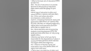 +3 ,1st semester ethics and values  some most important questions answers