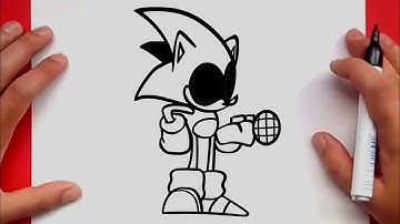 How to draw PIRACY SONIC - Easy Step by Step | Drawing FRIDAY NIGHT FUNKIN