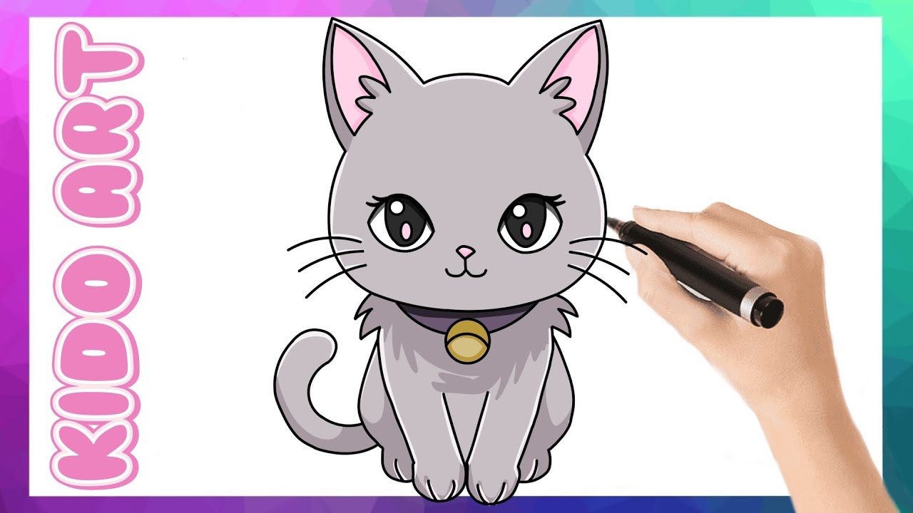 How To Draw a Cute Cat | Drawing and coloring Tutorial - YouTube
