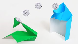 Comment faire une CATAPULTE EN PAPIER (avec un panier)