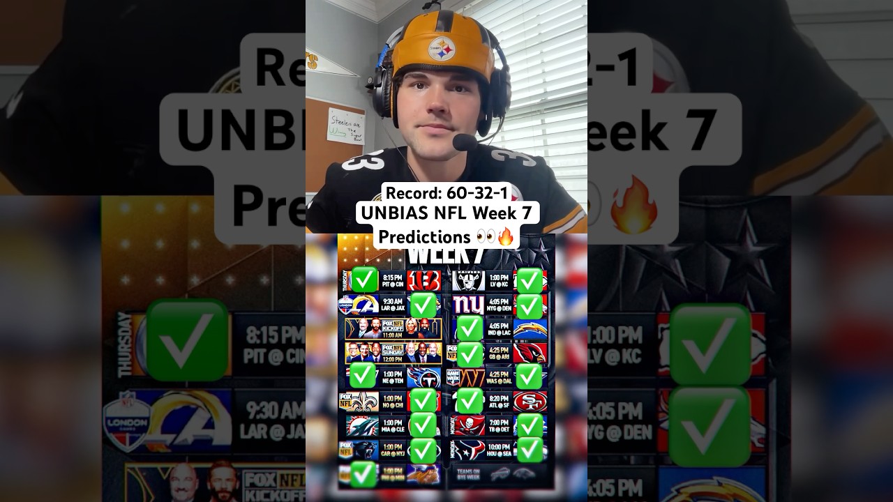 UNBIAS NFL Week 7 Predictions 👀🔥 