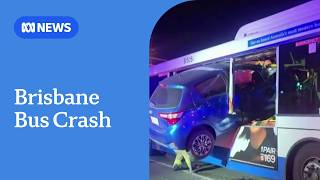 Dramatic vision of airborne car crashing into the side of a bus | ABC NEWS