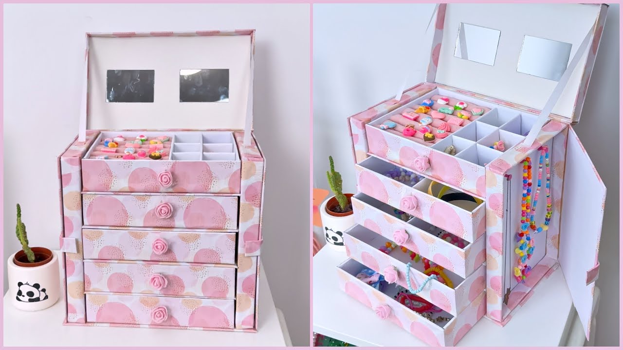 BONITO ORGANIZADOR DE JOYAS HAZLO TÚ MISMO - MANUALIDADES CON CARTÓN