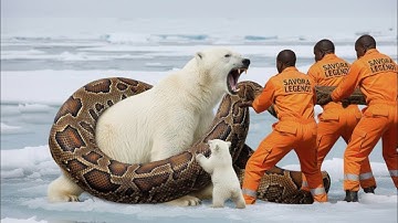 Brave Heroes Saves Autistic polar bear from Giant Python Deadly Coils 