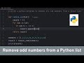 Remove odd numbers from a list