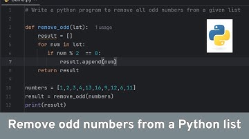 Remove odd numbers from a list