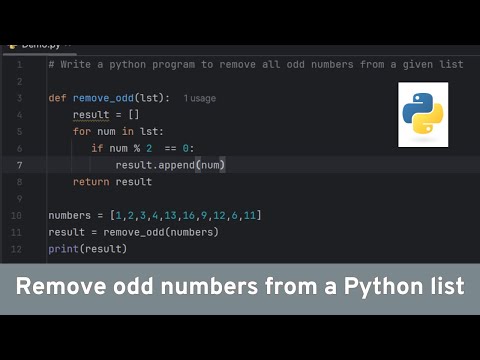 Remove odd numbers from a list