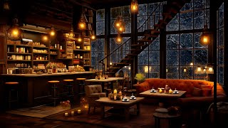 Cozy Winter Coffee Shop Ambience ☕ Relaxing Cafe Jazz Music For Sleep, Work, Study