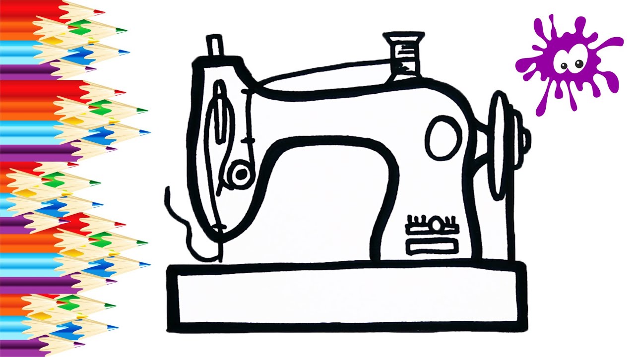Как нарисовать швейную машинку карандашом