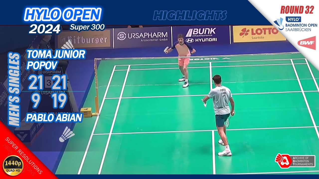 Toma Junior Popov vs Pablo Abian | Hylo Open 2024 | R32 MS Highlights