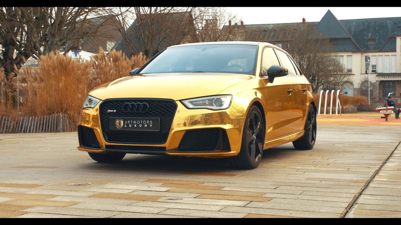 Audi RS3 en OR ! Total covering Avery Gold Chrome RS3 4K YouTube