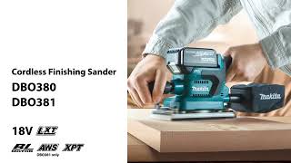Makita DBO381ZU 18v LXT 1/3 Sheet Brushless Finishing Sander Cordless + Makpac