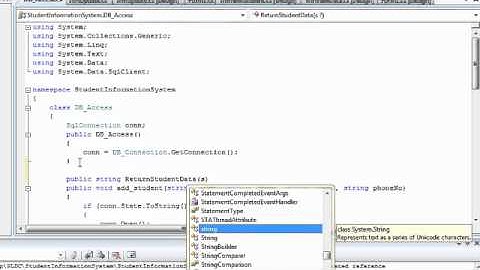 How to create a simple C# database application with Microsoft SQL server (2008)-Part  9.wmv