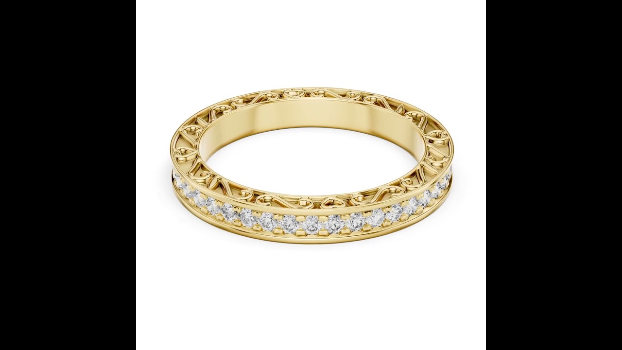 Vintage Inspired Filigree Diamond Eternity Band