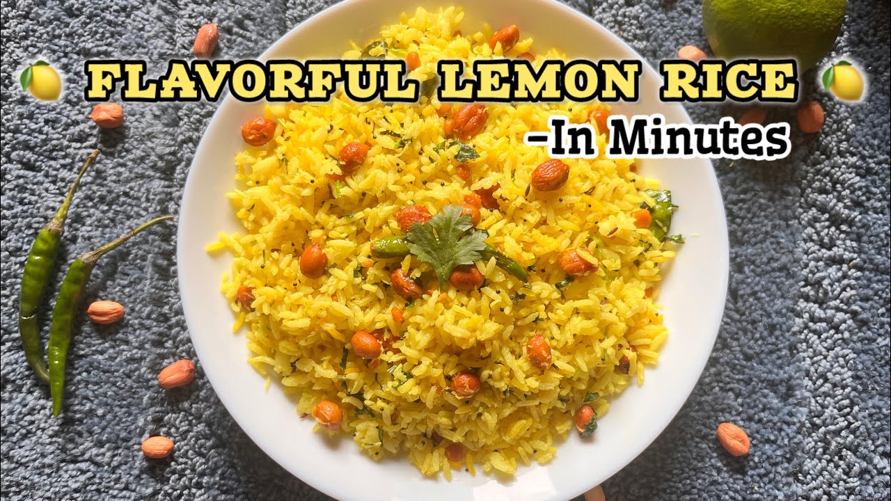5-Minute Tangy Lemon Rice Recipe | Perfect for Lunchboxes & Busy Morning Breakfast 🍋🍚