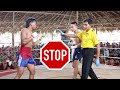 Referee stop the fight   lethwei mania