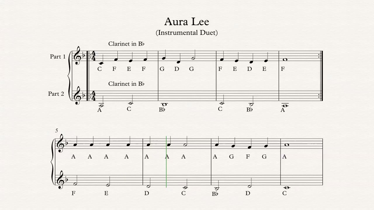 Aura Lee - Clarinet Duet - YouTube