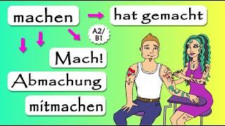 Deutschkurs  A2/B1: Verb &quot;machen&quot; - Dialoge, Ausdrücke, Perfekt, Konjunktiv, Akkusativ, Dativ / DaF