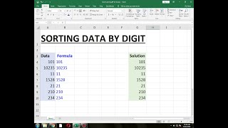 Excel-007. Sorting Data by Digits - Chart of Account