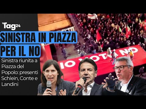Referendum, sinistra unita per il "NO" a Piazza del Popolo: presenti Schlein, Conte e Landini