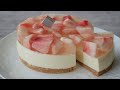 桃のレアチーズケーキ