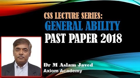 CSS | GSA Past Paper 2018 | Ability Part | Q # 8