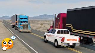 Driver Mistake or Car Power? 😱 Impossible Truck Overtake Challenge! #BeamNGDrive #CrashHub #Shorts