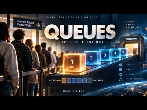 Queues Explained Visually | FIFO, ENQUEUE & DEQUEUE | Data Structures Basics